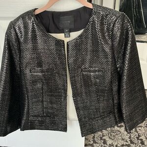 JCrew collection black laminated jacket